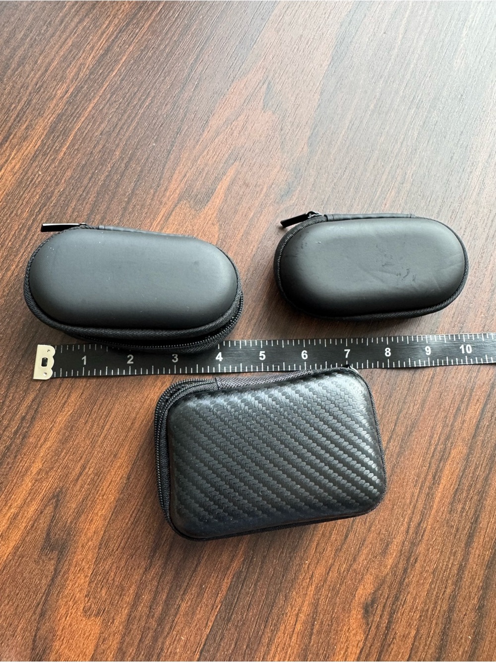 3 Black Small Zippered Carry Case for Small Accessories